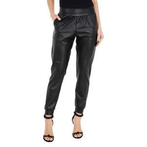 Commando Black Faux Leather Jogger Pants New!